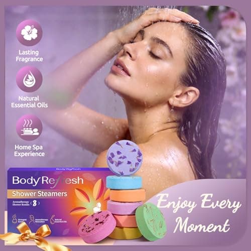 Shower Steamers Aromatherapy - 8 Pack Shower Bombs with Essential Oils, Mothers Day Gifts for Mom Wife, Birthday Gifts for Women Self Care Relaxation Home SPA Stress Relief Teacher Appreciation Gift view 2
