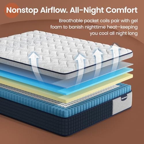 Extra Firm Queen Mattress - 12 inch Hybrid Mattress Pressure Relief & Back Pain Relieving - Memory Foam & Upgrade Pocket Springs Bed Mattress in a Box, CertiPUR-US, Fiberglass-Free, 365-Night Trial view 6