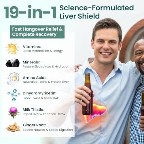 Liposomal DHM with Milk Thistle, NAC & B Vitamins, After-Drinking Support | Dihydromyricetin with L-cysteine & L-Theanine for Liver Detox and Supports Glutathione Production, Electrolytes for Hydration view 3