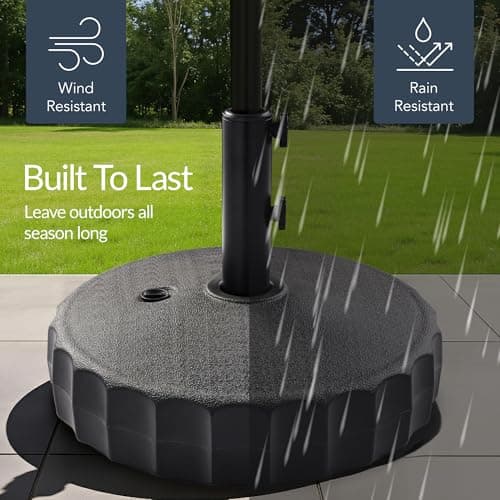 Best Choice Products Fillable Umbrella Base Stand Fluted Design Plastic Patio Umbrella Base Stand, Pole Holder for Outdoor, Lawn w/ 55lbs Weight Capacity, Adjustment Knob view 6