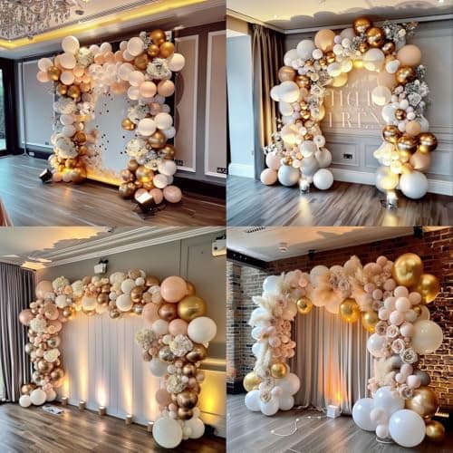 Valentines Day Decorations Boho Neutral Balloon Garland Arch Kit 200Pcs Champagne Gold Latex Balloons for Summer Graduation Fathers Day Wedding Bridal Shower Birthday Party Galentines Day Decor view 6