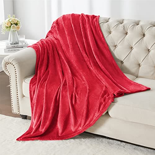 BEDELITE Fleece Blanket Red Throw Blanket for Couch & Bed, Luxury Plush Cozy Fuzzy Blanket 50" x 60", Super Soft Warm Lightweight Throw Blanket for Travel Camping view 5