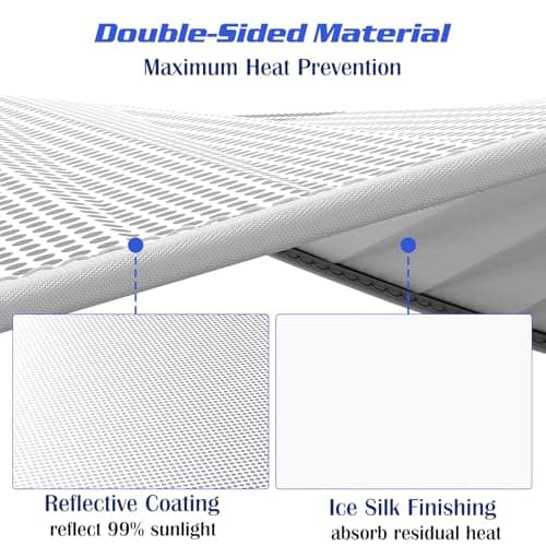 Ortiny 2025 Upgrade Tesla Model Y Sunshade Roof [No Gaps, No Sag] Heat Insulation Foldable Glass Roof Sun Shade with Nano Ice-Crystal Coatings, Accessories for Tesla Model Y 2020-2025, Tesla Interior view 6