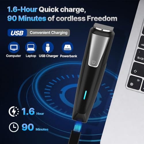Valano Beard Trimmer Hair Clippers for Men All-in-One Self-Sharpening Electric Men's Cordless Rechargeable Mustache Grooming Kit Gift for Ear Nose Body Public view 5