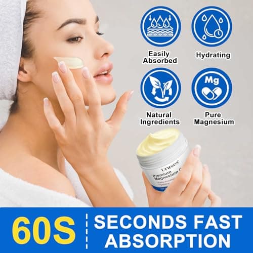 2Pack Magnesium Cream, Body Lotion, High-Concentration Zechstein Magnesium for Muscle & Joint Support, Easy Absortion, 3.17G view 2