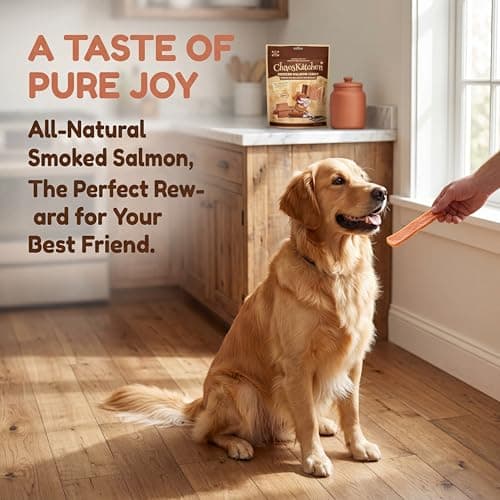 Chaoskitchen Smoked Salmon Jerky Dog Treats, Wild Caught Grain Free Slices with Omega 3 for Skin & Coat, High Protein Training Rewards, Puppy & Senior Friendly for All Breeds, 8.8 oz (250g) view 4