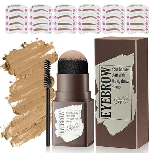 Eyebrow Stamp Stencil Kit - 24PCS Eyebrow Stencils for Perfect Brow, Eyebrow Stamp Long-lasting Waterproof & Smudge-Proof, Eyebrow Kit with Eyebrow Brush for Thin & Thick Brow (Blonde) — image 1