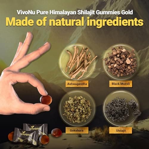 Himalayan9 Shilajit Gummies with Ashwagandha & Gokshura | 85+ Trace Minerals & Fulvic Acid | Organic, Non-GMO Micronutrient Supplement for Men & Women | 100% Pure & Natural view 4