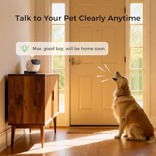 3K Pet Camera Treat Dispenser for Dogs & Cats - 32ft Remote Tossing Security Indoor Cam with 360° View, Phone App, Bark Alert, Privacy Cover, 2.4/5G Dual-Band WiFi, No Subscription - Robot M3 view 5
