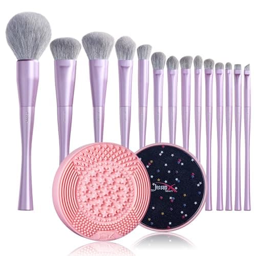 Jessup Makeup Brushes Set Professional T512 Bundled with Brush Cleaning Mat A005