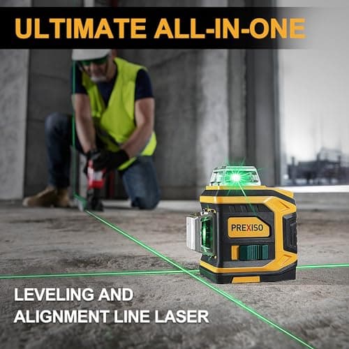 PREXISO Rechargeable 360° Self Leveling Green Laser Level with Tripod, Magnetic Base, Glasses - For Construction, Tile, Home Renovation view 6