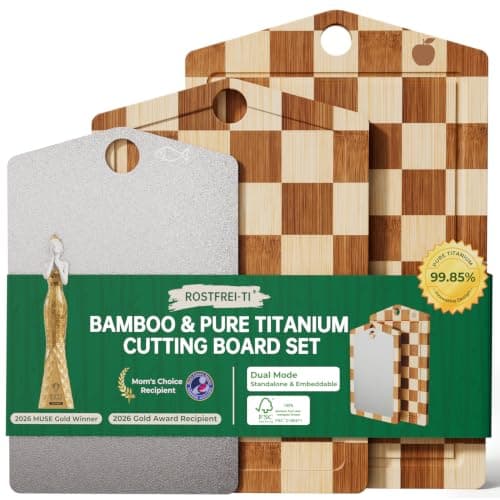 Pure Titanium Cutting Board, Bamboo Cutting Boards Set for Kitchen — image 1