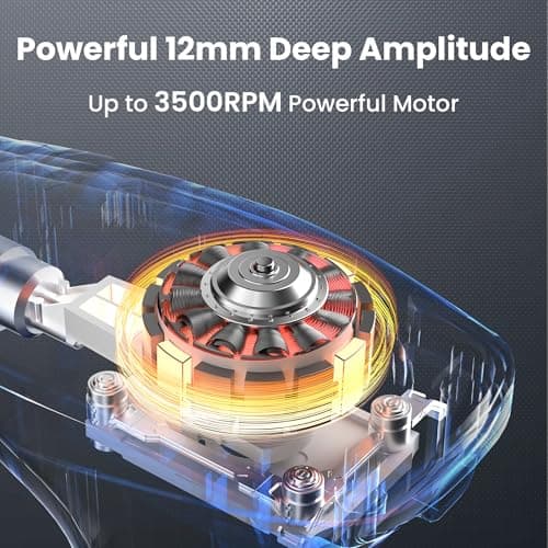 Detachable 3-in-1 Massage Gun with Extension Handle & Massage Strap, Back Pain Relief Percussion Muscle Massager for Neck Shoulder, 12 Speeds &12mm Amplitude for Hard-to-Reach Areas, Quiet & Portable view 5