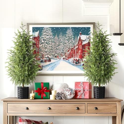 Christmas Decorations, 2 Pack 3FT Artificial Norfolk Pine Tree view 4
