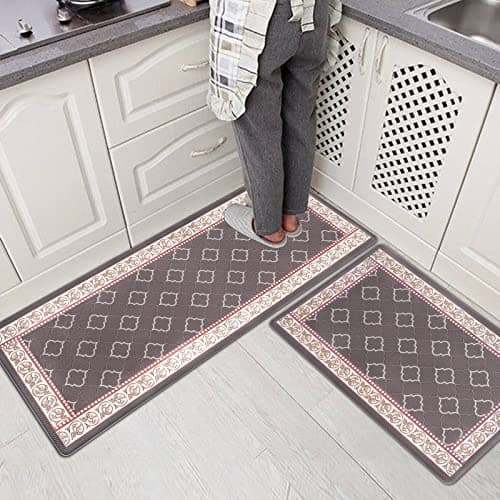 Kitchen Floor Mat Set of 2, Anti Fatigue Kitchen Mat 20"x32"+20"x47" view 5