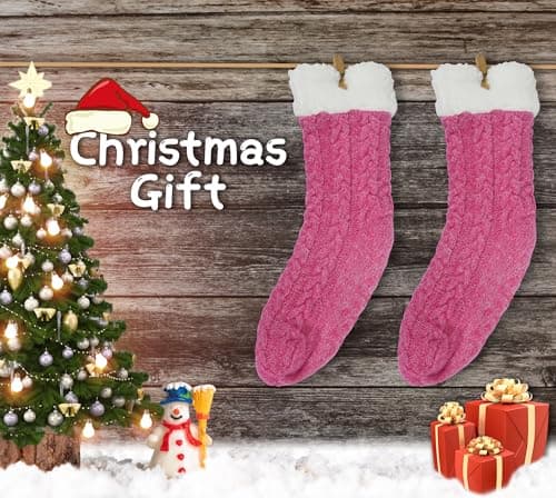BenSorts Women Winter Thick Slipper Socks with Grippers Non Slip Warm Fuzzy Socks Christmas Gifts view 6