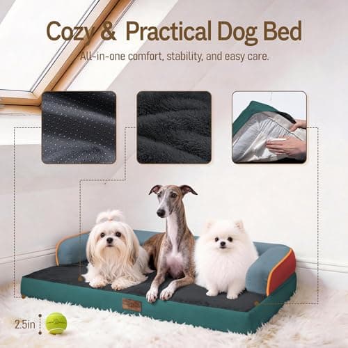 Comfort Expression Memory Foam Dog Bed Large Sized Dogs - XL Waterproof Orthopedic Pet Bed for Big Dog with Washable Removable Cover Non-Slip Pet Sofa Couch, 42 x 30 view 4
