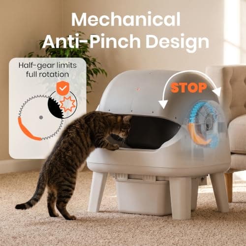 Automatic Cat Litter Box, Self Cleaning Litter Box, Open Top, 3 Buttons | Open-top design with 3-button control for simple operation view 5