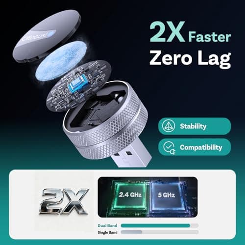 OTTOCAST Mini Tube 2026 Wireless CarPlay & Android Auto Adapter, 5GHz WiFi Auto Connect, Plug & Play for iPhone & Android, Stable Performance, Premium Aluminum Design view 5