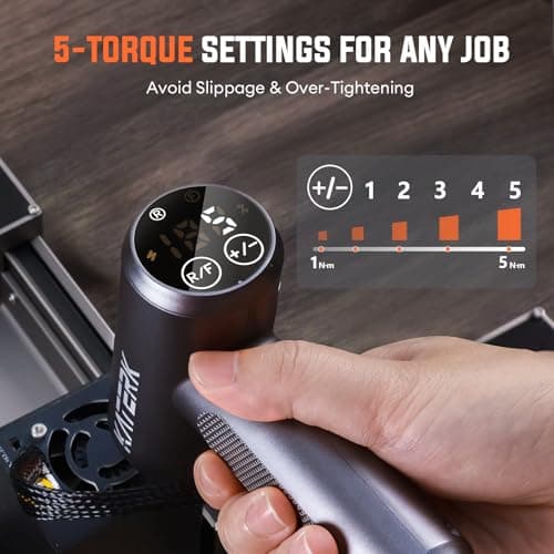 Electric Screwdriver Set - 4V Cordless Screwdriver Rechargeable 2500mAh - 5 Torque Settings Power Screwdriver 250RPM 5N·m Max - Tools for Furniture Electrical Repairs - LED, 15 S2 Metal Bit, 1/4" Hex view 3