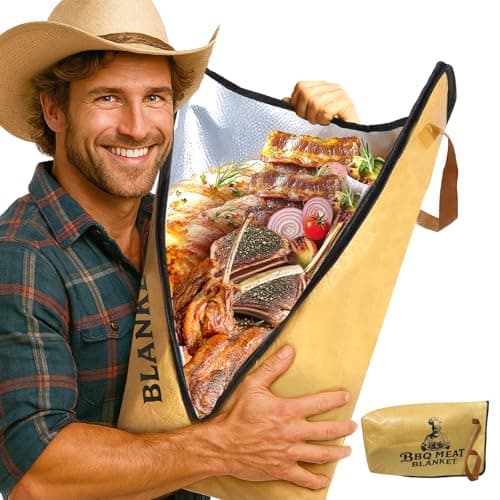 AiDwell BBQ Blanket for Resting Meat 22''Smoker Meat Resting Blanket, Reusable Smoker Grilling Meat Insulated Resting Bag with Wide Mouth,Gifts for Men Him Dad for Large Brisket/Pork Shoulders/Turkeys