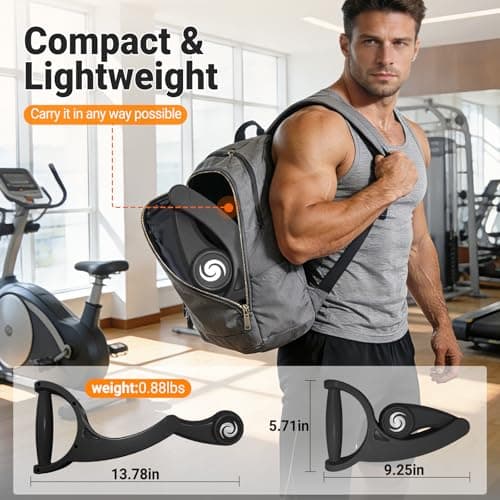 SOHIDAS Arm Workout for Men and Women Weighted Ropeless Battle Rope for Home Gym Arm Trainer Workout Fitness Equipment 360° Hand-Crank Forearm Trainer for Full-Body HIIT, Low-Impact Aerobic Training view 2