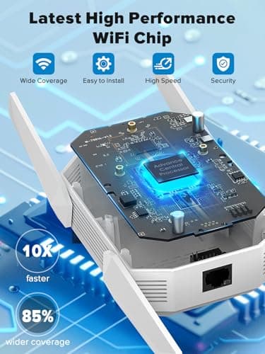 2026 AX3000 WiFi 6 Extender, WiFi Extender Signal Booster for Home-Dual Band (2.4G/5.8G), WiFi Booster with 10X Faster Access Point,Up to 15888 Sq.Ft.&Support 135+ Smart Devices (White) view 2