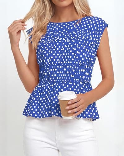 BTFBM Casual Short Sleeve Shirts Summer 2026 Going Out Tops for Women Trendy Polka Dots Work Blouses Tunics view 3