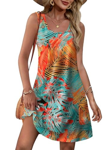 WEESO Summer Dresses for Women Tank Casual Sleeveless Casual Mini Fashion Beach Vacation Dresses with Pockets view 2