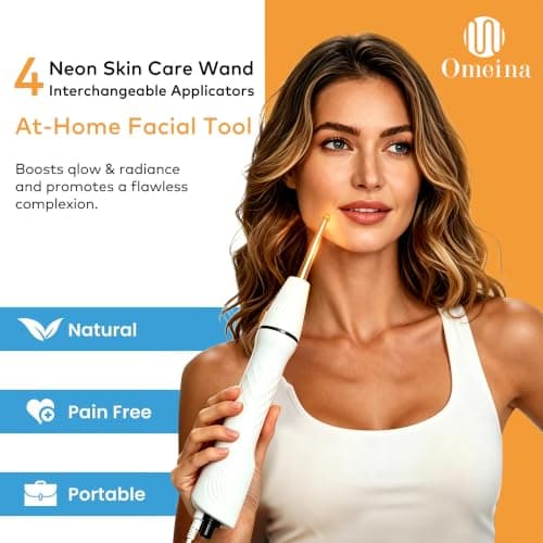 High Frequency Skin Therapy Wand, 4 Interchangeable Neon‑Argon Heads, Salon‑Grade At‑Home Facial Device for Wrinkle Reducing, Skin Tightening, Acne & Scalp Care view 4