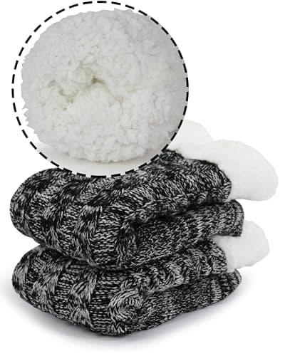 BenSorts Women Winter Thick Slipper Socks with Grippers Non Slip Warm Fuzzy Socks Christmas Gifts view 3