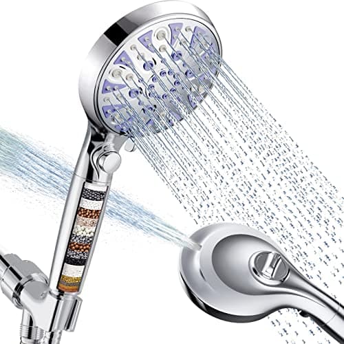 High Pressure 10-mode Detachable Shower Head with Handheld, Showerhead with ON/OFF Pause Switch, 15 Stage Water Softener Filters for Hard Water Remove Chlorine, Meet cUPC and CEC Certification — image 1