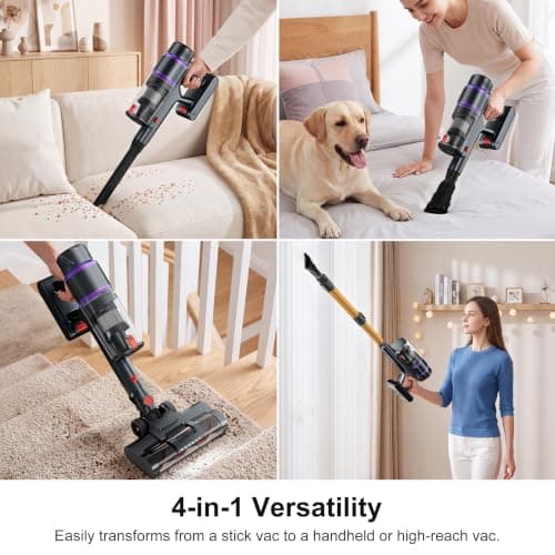Cordless Vacuum Cleaner, Lightweight Stick Vacuum with 50Kpa Suction view 3