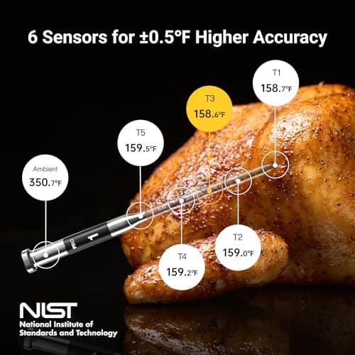 ThermoMaven Smart Bluetooth Wireless Meat Thermometer, 10X Enhanced Sub-1G Signal and Stability, Standalone Display Base, Certified Accuracy ±0.5°F, WiFi Unlimited Range for BBQ, Oven, Smoker, Grill view 5