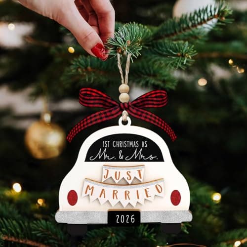 First Christmas Married Ornament 2026, Our First Christmas As Mr and Mrs Christmas Ornament - Bridal Shower Gift, Marriage Gifts, Wedding Gifts for Couples, Gift for Newlyweds view 7