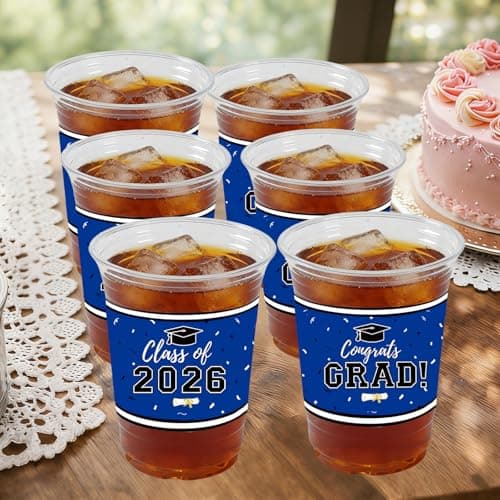 50Pcs 16oz Graduation Cups 2026 Blue Disposable Plastic Cups Graduation Party Supplies Class of 2026 Decorations Graduation Party Decorations Festivities Grad Tableware Congrats Grad Party Supplies view 6