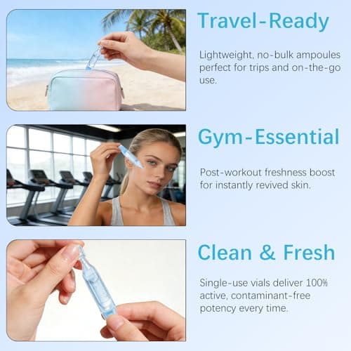 5% Hyaluronic Acid Serum for Face, 4D Multi-Layer Hydration, Ultra Hydrating Anti-Aging Serum, Moisturizer for Dry & Sensitive Skin, Pre-Makeup Skincare, Single-Use Ampoule 0.05fl oz x 30e view 6