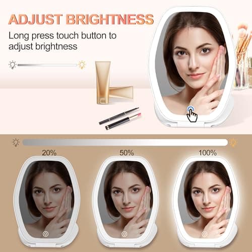 Travel Makeup Mirror with Light view 3
