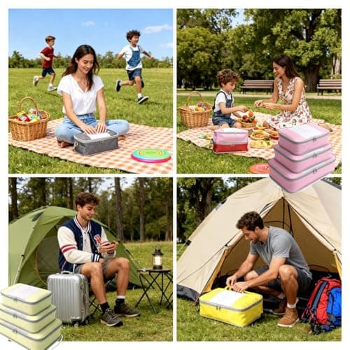 Packing Cubes for 24" Suitcase Travel Luggage Organizers - Travel Organizer Bags Luggage Clothes Accessories Storage Carry on Suitcase Packing Pouches Bag For Men Women Kids 1/2X1PACK+1/4X2PACK view 4