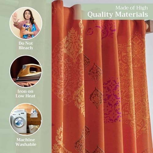 Maison d' Hermine Curtains for Living Room 100% Cotton 96 inch Length One Panel Light Filtering Curtains for Windows with Rod and Loop Pockets Gifts for Mothers Day (Versailles - Louvre, 50"W x 96"L) view 4