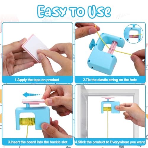 Mity rain Hanging Cat Toy for Indoor Cats Automatic– Interactive Cat Toy with Caterpillar, Gray Mouse and Feather Toys, Rechargeable Cat Toys for Self Play to Keep Them Active and Entertained view 7