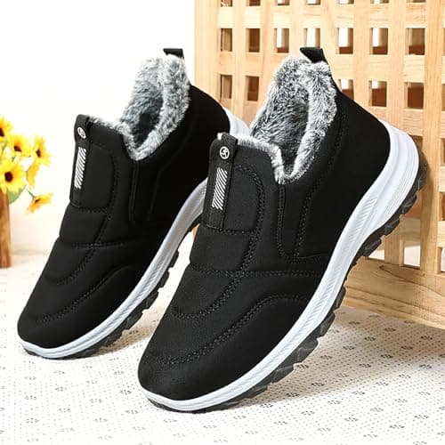 Snow Boots for Women Men Fur-Lined Ankle Booties Slip On Ankle Sneakers view 6