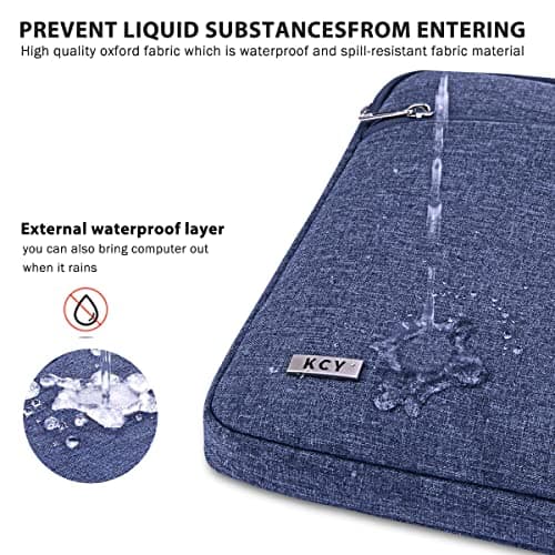 KCY Laptop Sleeve Case 13 14 Inch Compatible with MacBook Air 13, MacBook Pro 13/14, IPad Pro 13, Waterproof Slim Computer Cover Bag with handle, Blue view 4