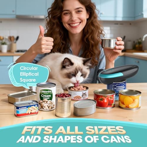 Electric Can Opener - Fits All Can Sizes One Touch Automatic Can Opener, Electric Can Opener for Kitchen Food Safe Smooth Edge, Kitchen Gadgets Battery Operated Can Opener for Seniors, Arthritis&Chef view 5
