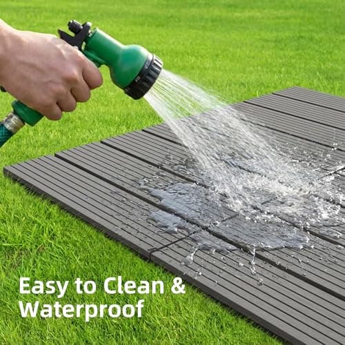 Summertrail Dog Kennel Flooring Outdoor Flooring Decking for Dog Waterproof Dog Training Platform, Portable Deck for Pet Enclosures (12 x 12 inches, 8PCS) view 5