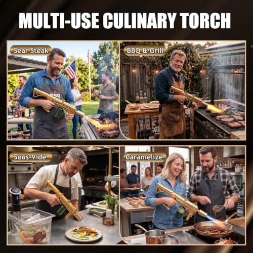 Flame Thrower Gun Propane Torch Long Reach Fire Starter for BBQ & Campfire | Iconic Golden Torch, Powerful Trigger Ignition 3272°F Adjustable Flame Gun Torch for Grill, Charcoal &Snow(Tank Not Included) view 6