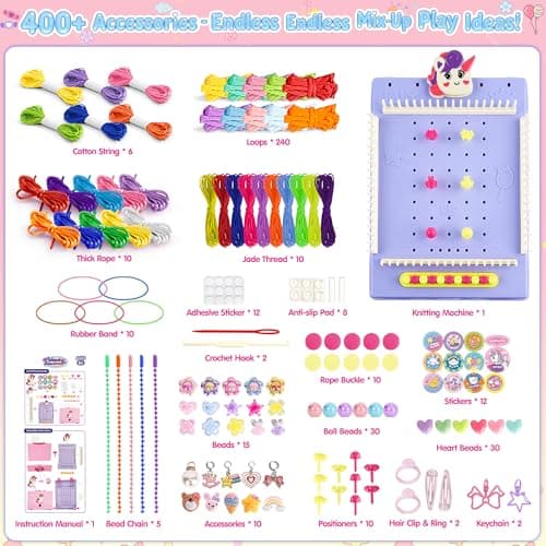 ELFJOY Bracelet Making Kit, Weaving Loom for Kids, Friendship Bracelet Kit, DIY Arts and Crafts for Girls, Potholder Bag Making Coaster Weaving, Weaving Supplies for Beginners Birthday Christmas view 5