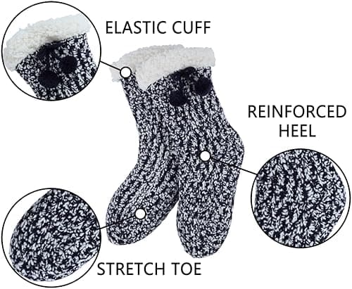 BenSorts Women Non Slip Winter Thick Slipper Socks with Grippers Warm Fuzzy Socks Christmas Gifts view 4