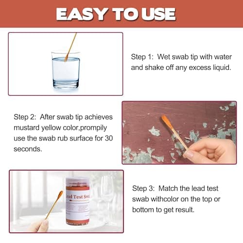 AAwipes Lead Test Swab Kit (60 Rapid Home Testing Swabs) 30-Second Results. Dip in Water. Home Use for - Painted, Jewelry, Ceramics, Wood (LS60) view 2