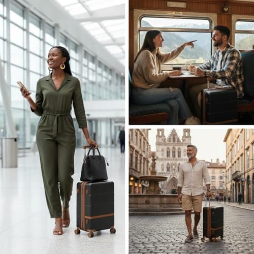 Maungti Luggage Sets, 2 Piece Suitcase set with wheels Tsa Lock 20/24 inchi Hardshell Waterproof Travel Suitcases luggage for Women/Men/Family（Black view 6